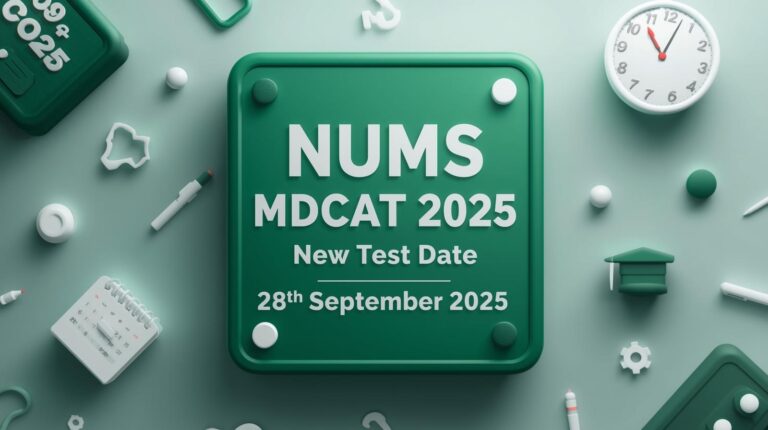 NUMS MDCAT Roll No Slip 2025 Admit Card