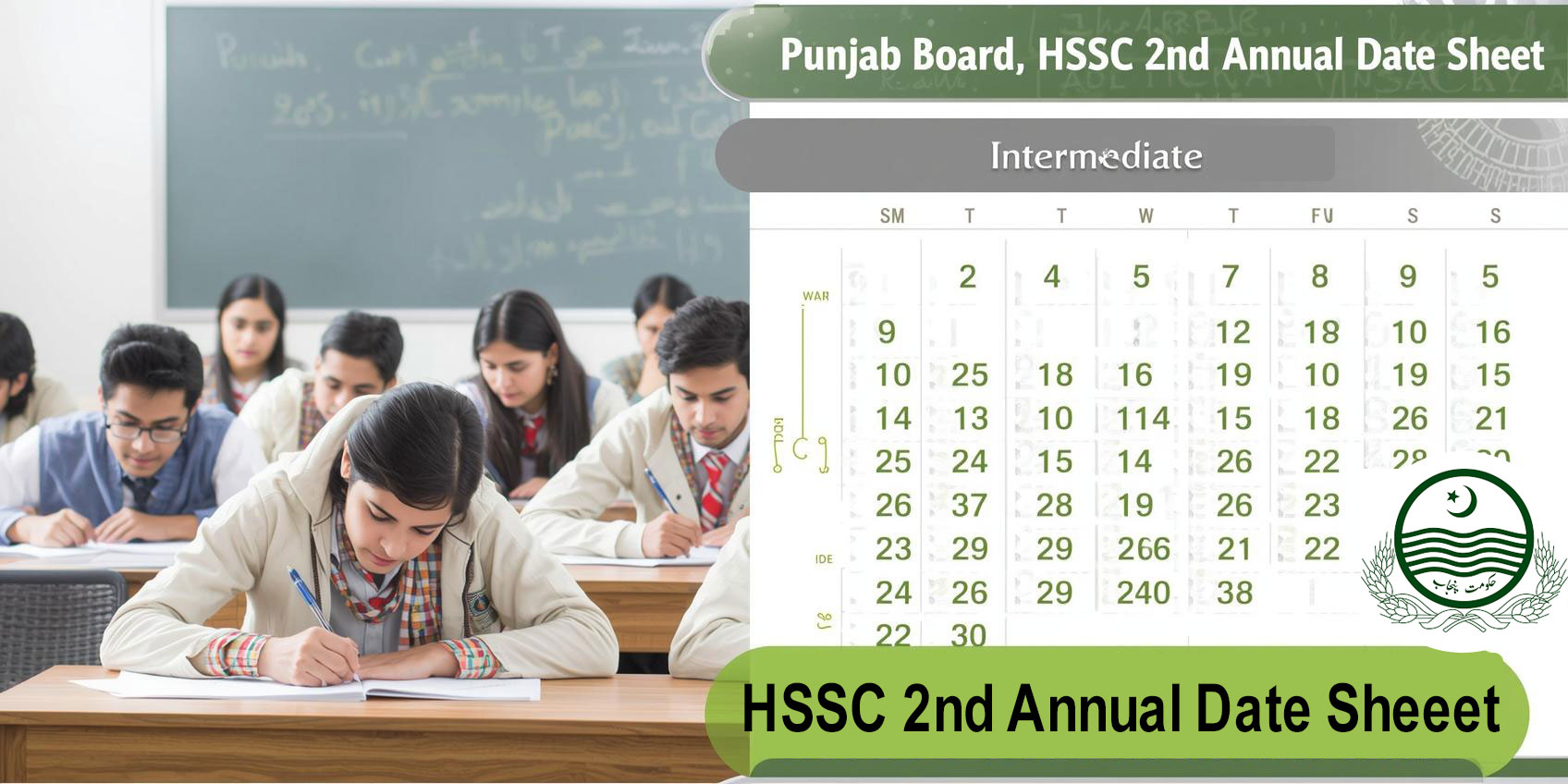 Punjab Board HSSC 2nd Annual Date Sheet 2025 11th & 12th Class
