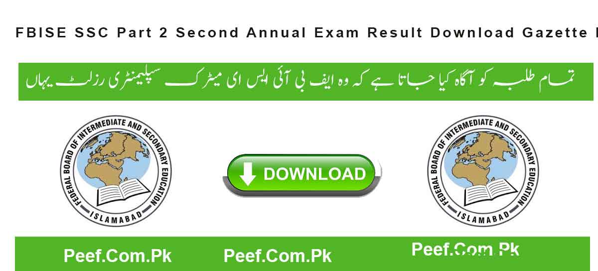 FBISE SSC 2nd Annual Exam Result