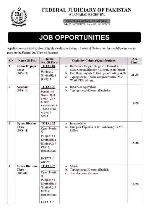 Federal Judicial Court Jobs ad