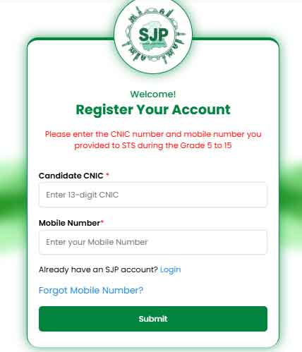  SJP Portal Registration 
