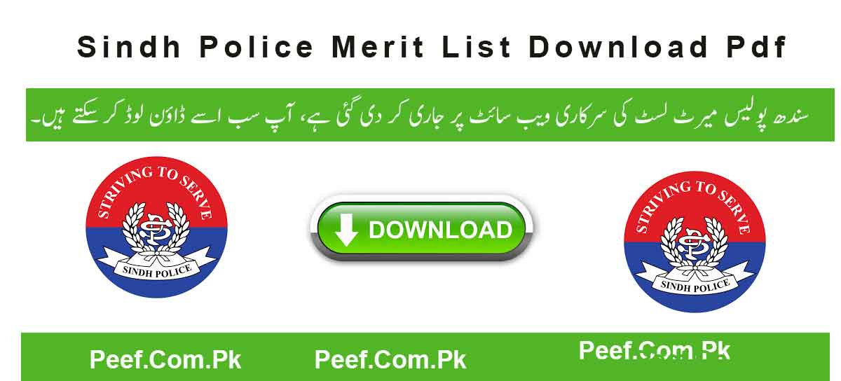 Sindh Police Merit List